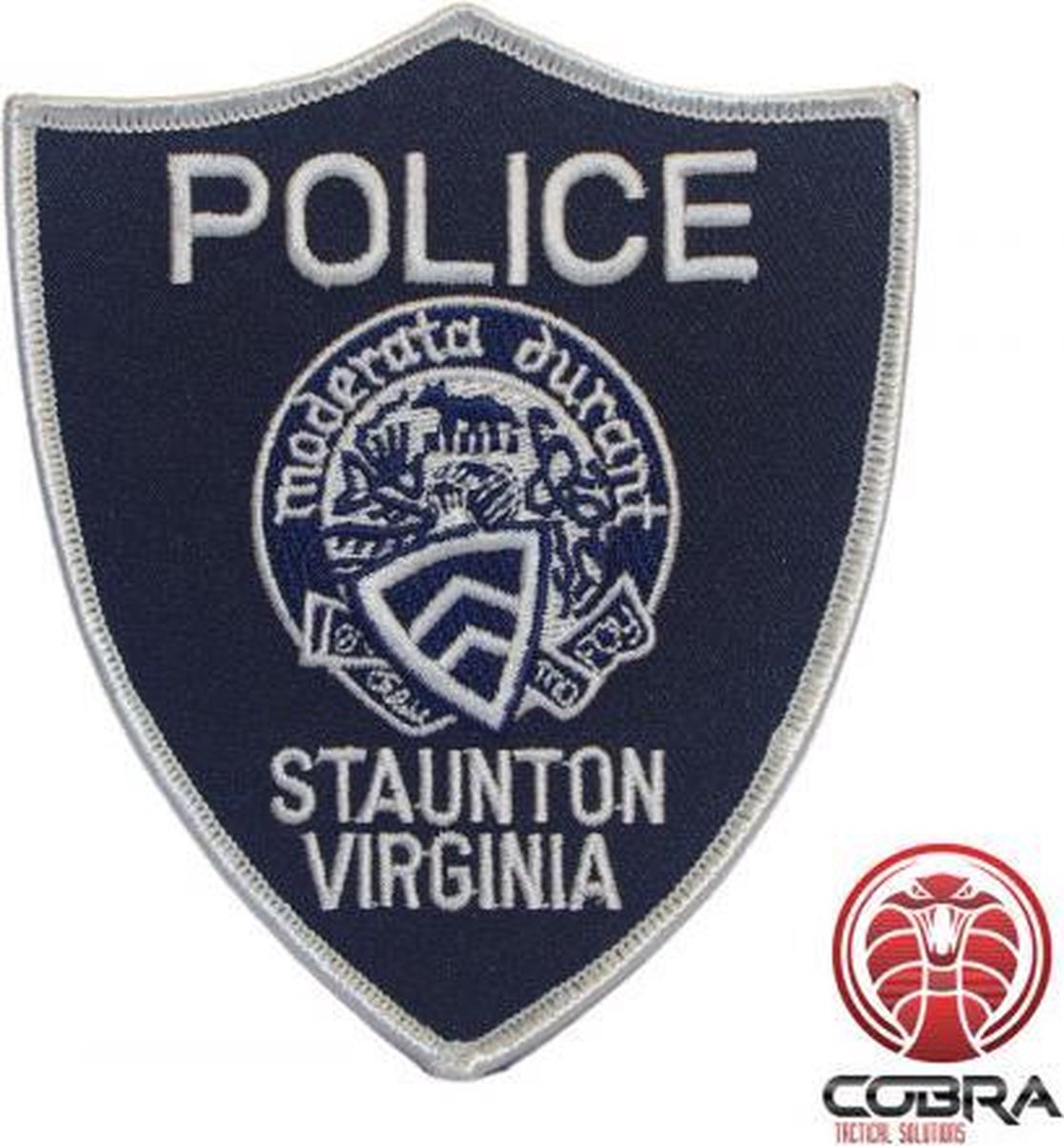 Staunton Virginia Police Black geborduurde patch embleem | Strijkpatch embleemes | Military Airsoft